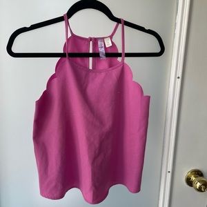 scalloped tank top